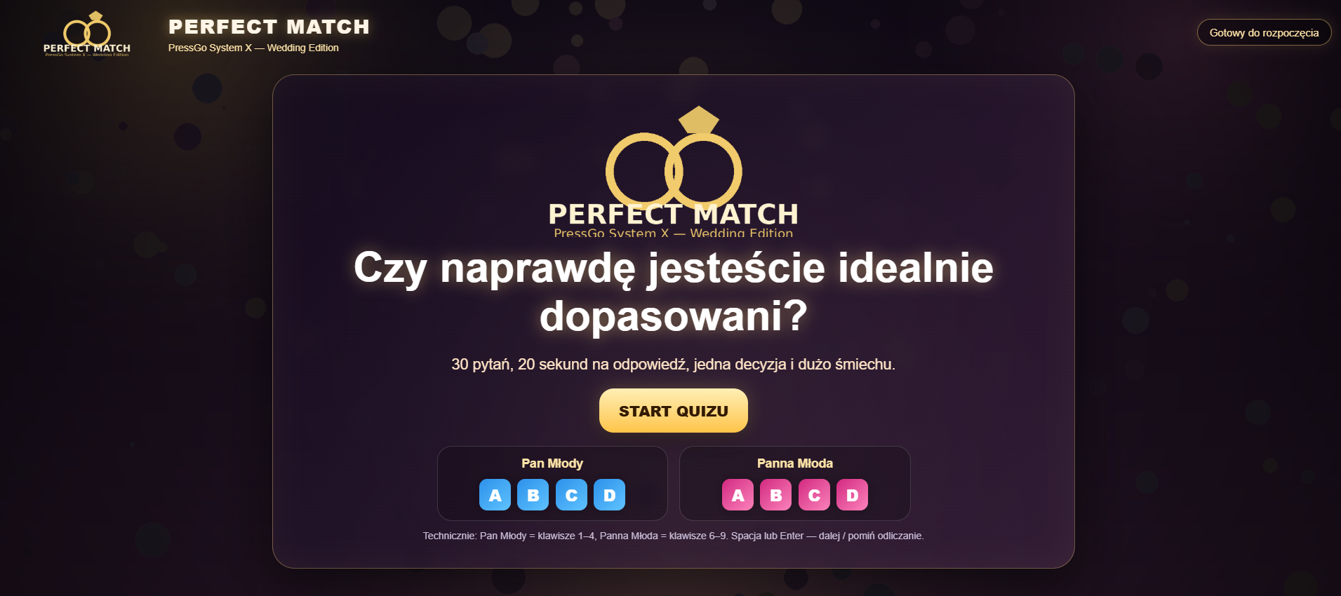 Quiz weselny PerfectMatch
